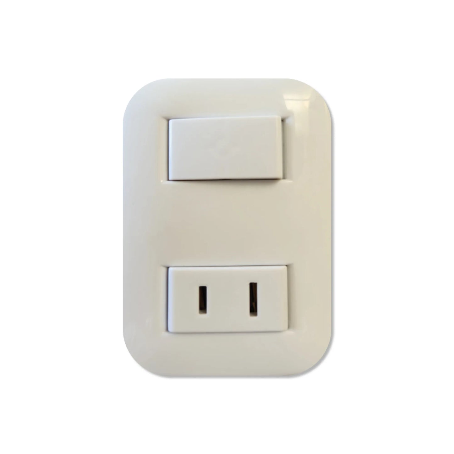 Toma + Interruptor de Sobreponer Basic Blanco