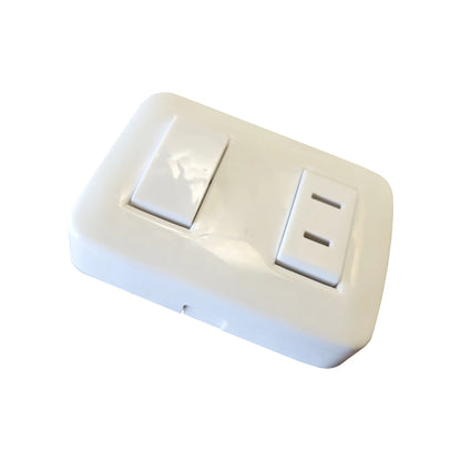 Toma + Interruptor de Sobreponer Basic Blanco