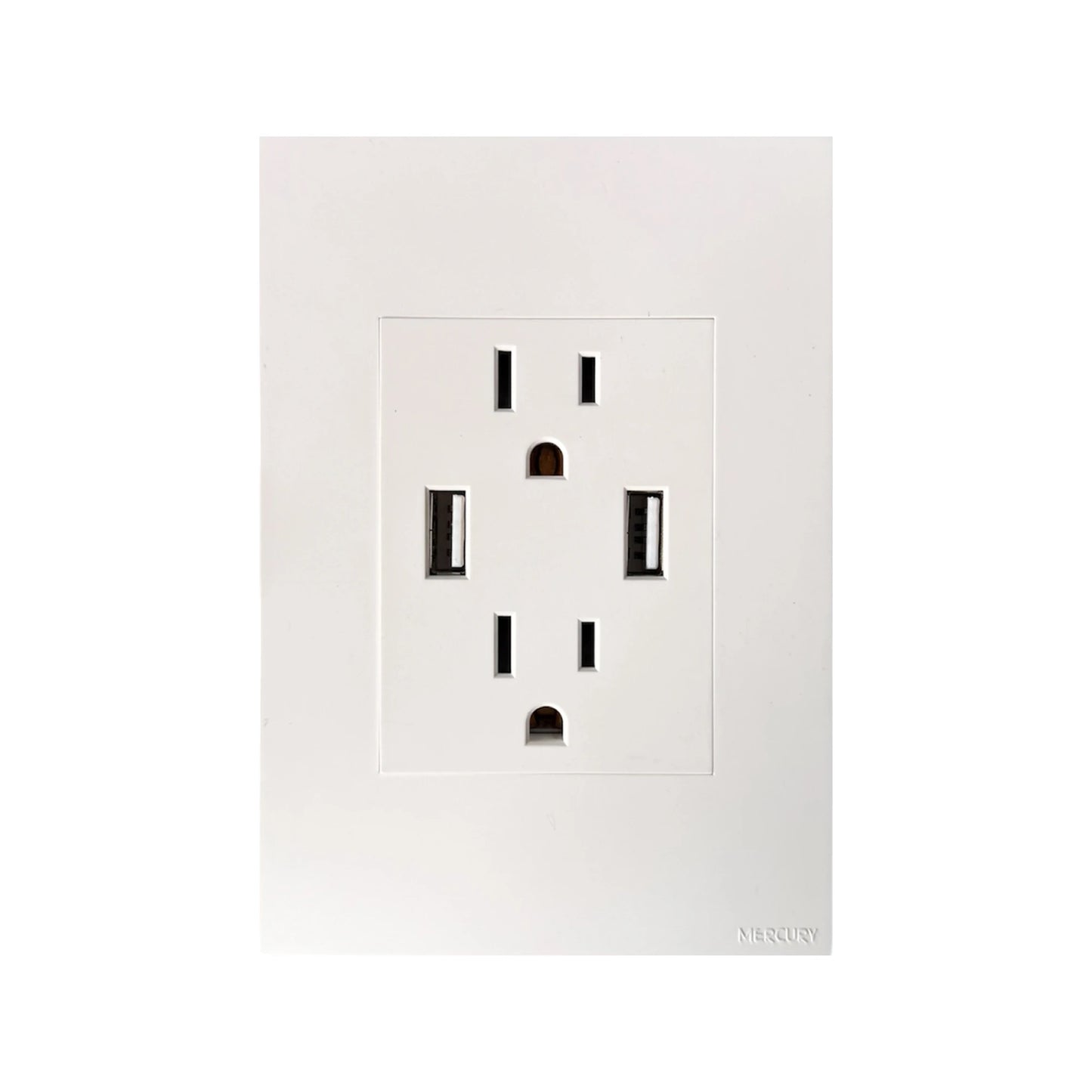 Toma Doble Polo Tierra + USB X2 White Luxury