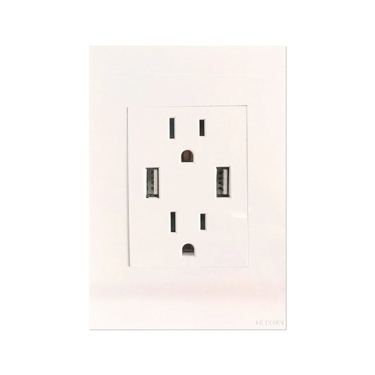 Toma Doble Polo Tierra + USB X2 White Luxury