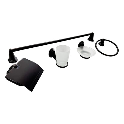 Juego de Accesorios Baño Acero Negro Mate