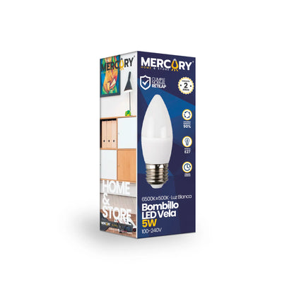 Bombillo LED Vela 5W Luz Blanca