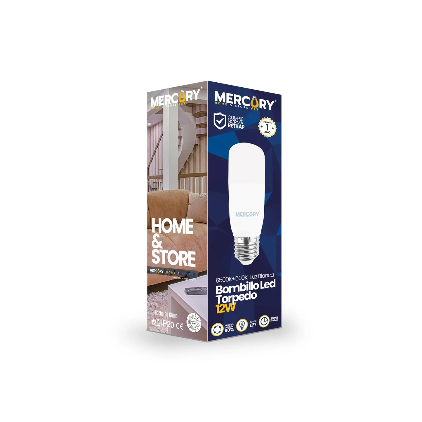Bombillo LED Torpedo 12W Luz Blanca