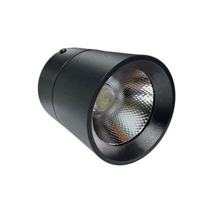 Spot Giratorio Cilíndrico LED Negro 20W Luz Blanca