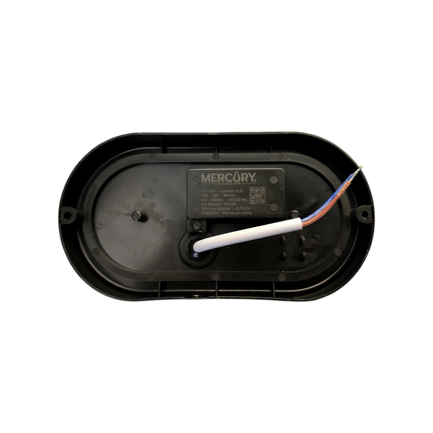 Tortuga LED Lisa Negra 12W Luz Blanca