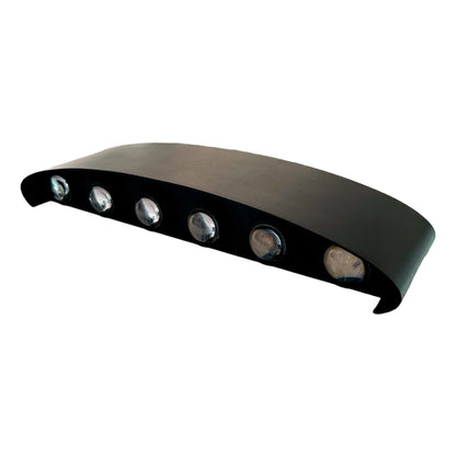 Aplique LED Up & Down 12W Negro Luz Cálida