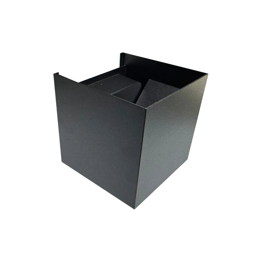 Aplique LED Box Negro 6W 10x10 Luz Cálida