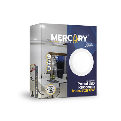 Panel LED Redondo de Incrustar 6W 4" Luz Blanca