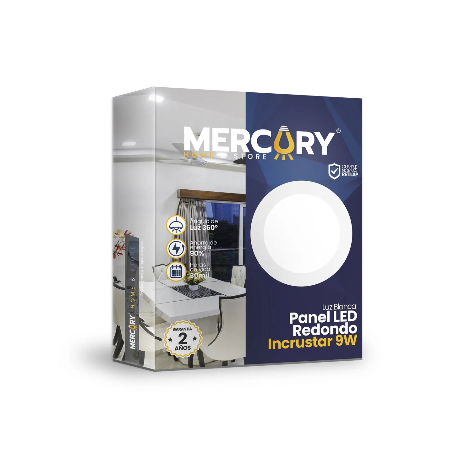 Panel LED Redondo de Incrustar 9W 5" Luz Blanca