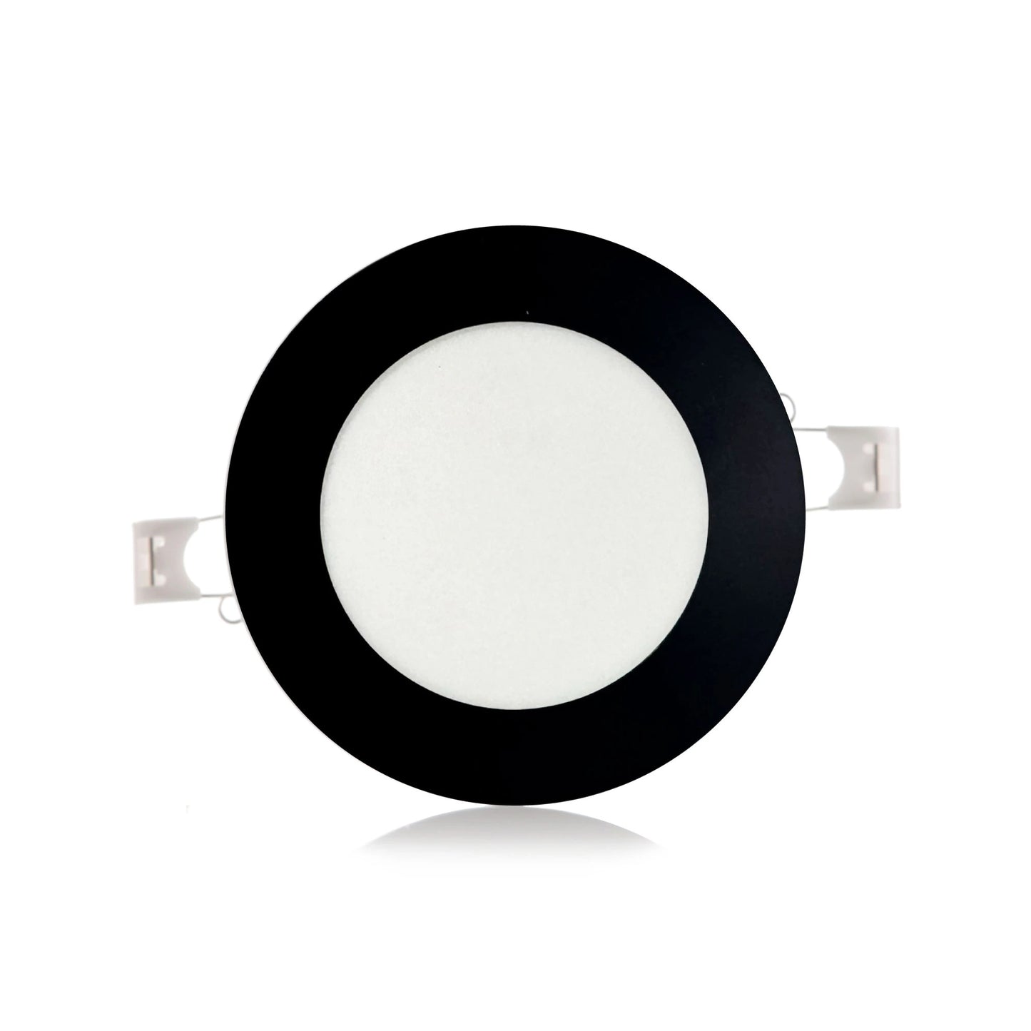Panel LED Negro Redondo de Incrustar 6W Luz Blanca