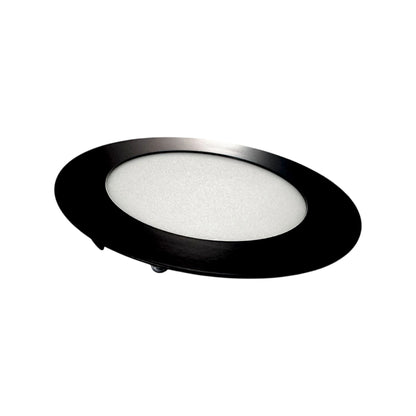 Panel LED Negro Redondo de Incrustar 6W Luz Blanca