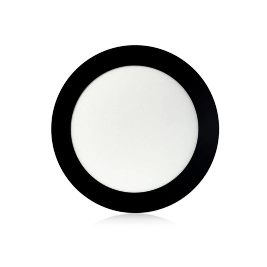 Panel LED Negro Redondo de Incrustar 12W Luz Blanca