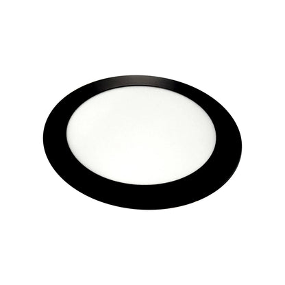 Panel LED Negro Redondo de Incrustar 12W Luz Blanca