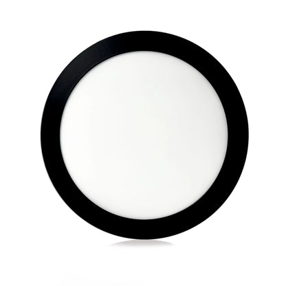 Panel LED Negro Redondo de Incrustar 18W Luz Blanca