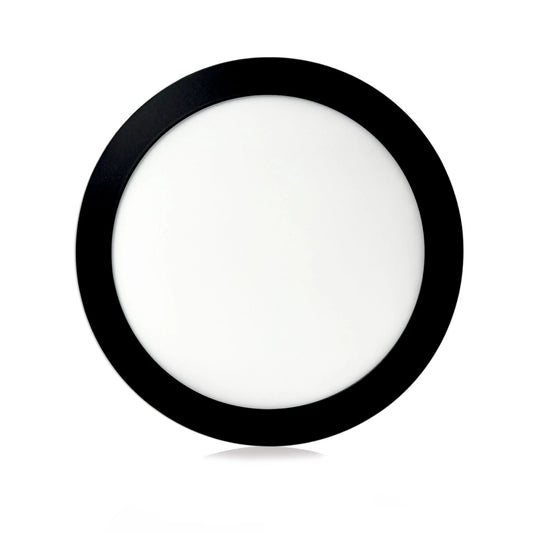 Panel LED Negro Redondo de Incrustar 18W Luz Blanca