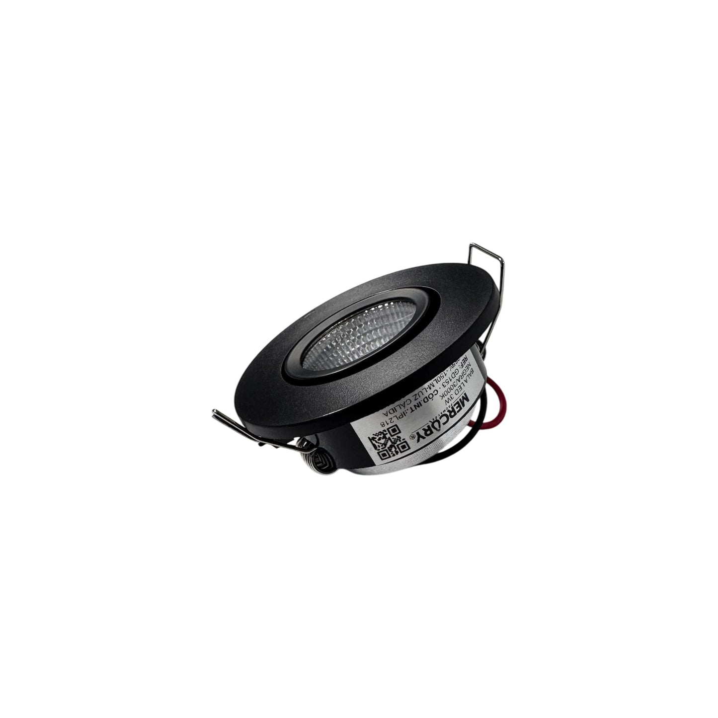 Bala LED Negra 3W Luz Cálida