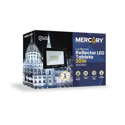 Reflector LED Tipo Tableta 20W Luz Blanca
