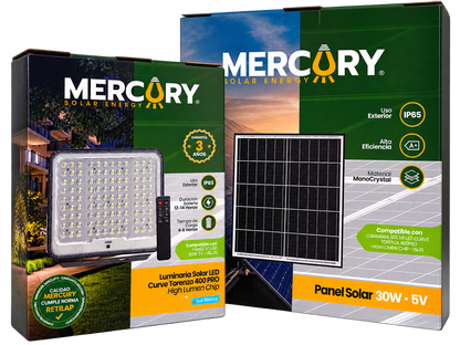 LUMINARIA SOLAR LED MERCURY CURVE TORENZA 400 PRO HIGH LUMEN CHIP – LUZ BLANCA