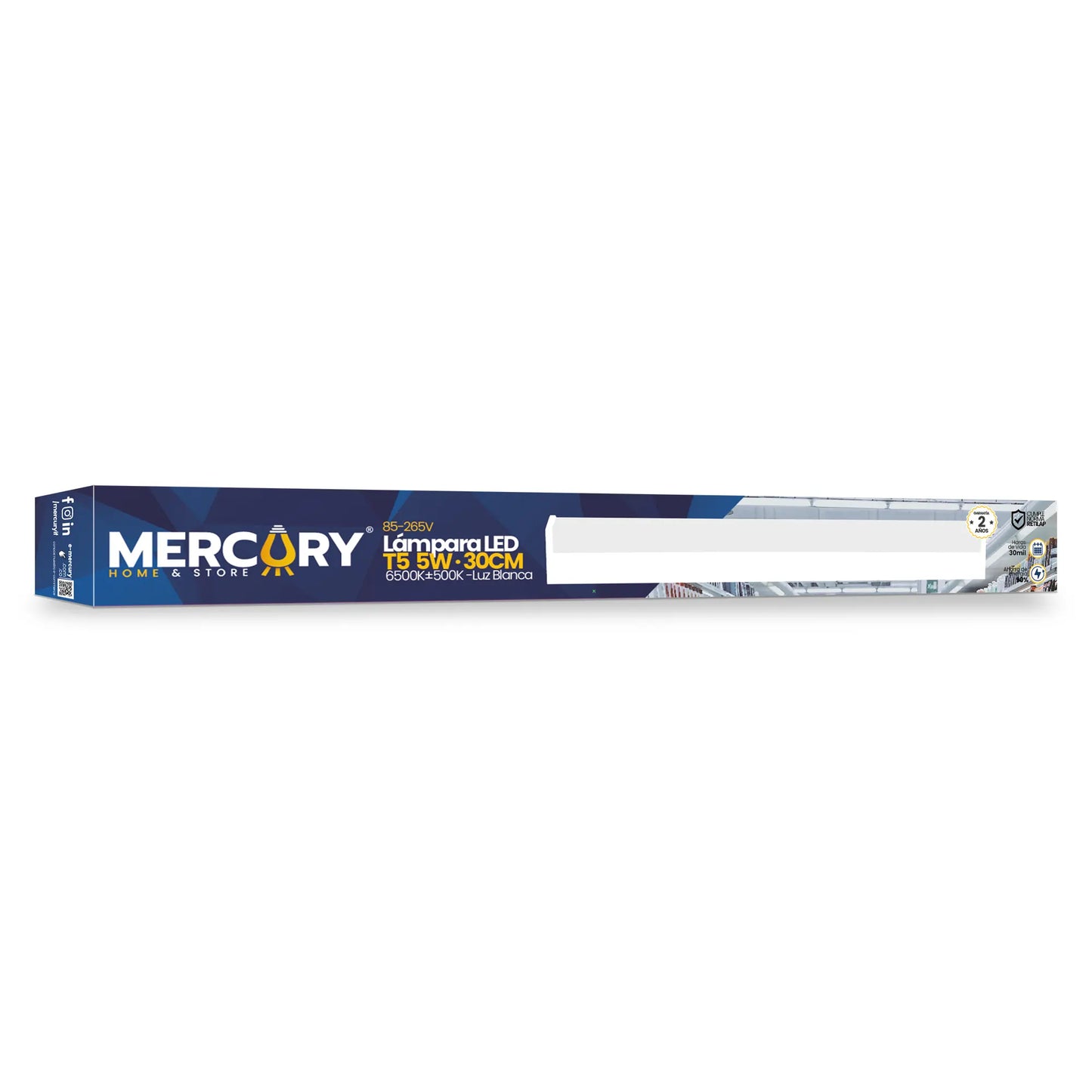 Lámpara LED T5 5W 30 cm Luz Blanca
